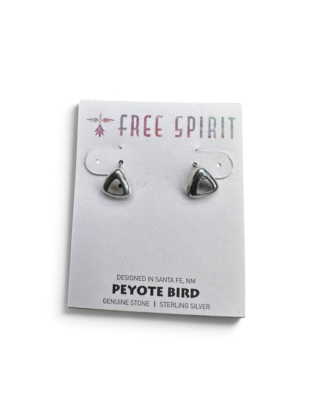 NWT Peyote Bird sterling silver triangle stud earrings